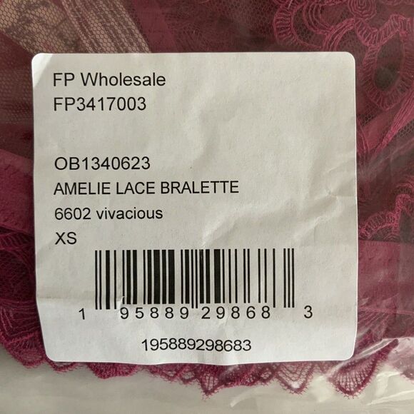 Free People Amelie Lace Bralette Size XS In Vivacious Pink - Picture 6 of 10